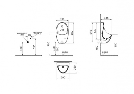 Писсуар Vitra Arkitekt 5999B003-5555