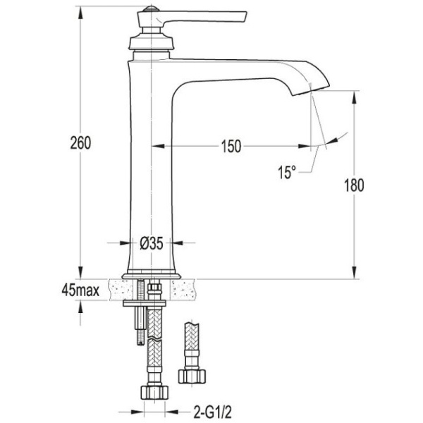 Смеситель для раковины Cezares Liberty LIBERTY-F-LC-01-W0