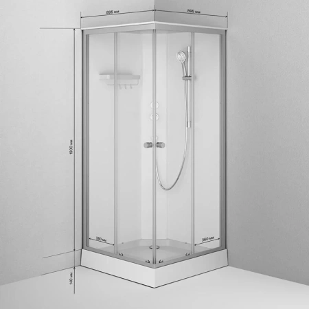 Душевая кабина (90х90) Am.Pm X-Joy Square W94C-403-090MT хром матовый