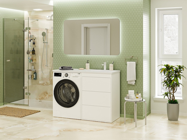 Тумба с раковиной под стиральную машину Brevita Grafit 60 УТ000015088