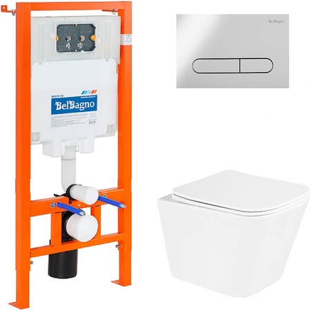 Комплект унитаза с инсталляцией BelBagno BB3103CHR/SC/BB002-80/BB005-PR-CHROME