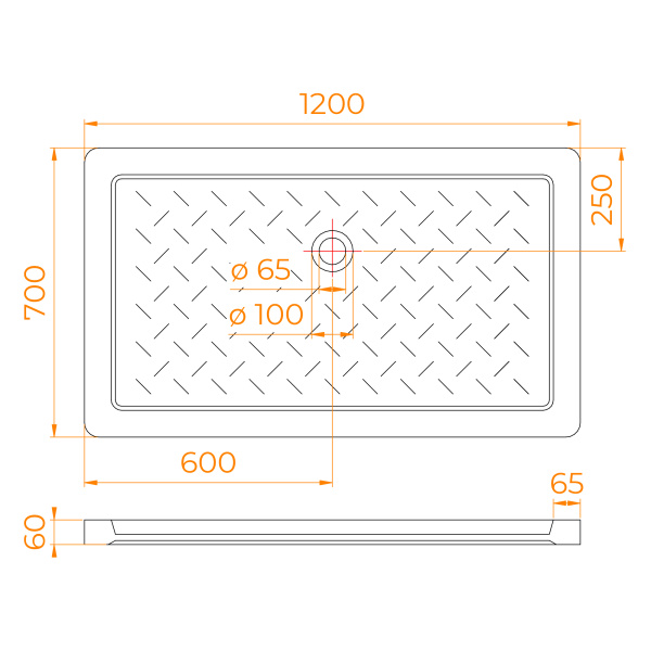 Душевой поддон (120х70) RGW CR-127 19170372-01