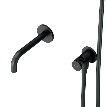 Душевой комплект с изливом Am.Pm X-Joy FB85A3RH32 черный матовый