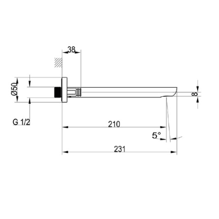 Излив для ванны Villeroy & Boch O.Novo TVT10450500061 Излив для ванны Villeroy & Boch O.Novo TVT10450500061