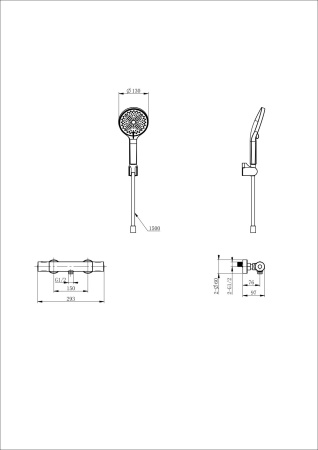 Смеситель для душа с термостатом WONZON & WOGHAND INN1, брашированное золото WW-B3013-A-BG