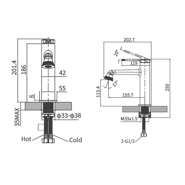 Смеситель для раковины Arrow AMP11855LF90 серый Смеситель для раковины Arrow AMP11855LF90 серый