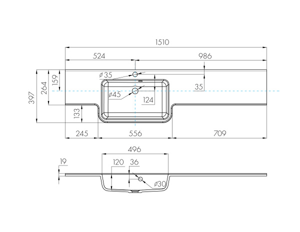 Раковина Aquaton Hotel B 151 левая белая 1A709431PI01L