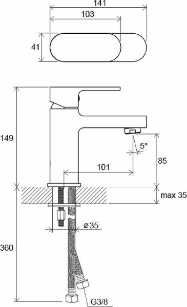 Смеситель для раковины Ravak Chrome CR 012.00 X070041 Смеситель для раковины Ravak Chrome CR 012.00 X070041