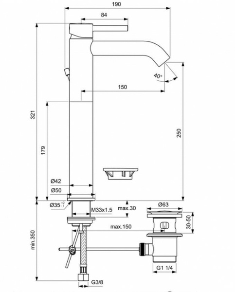 Смеситель для раковины Ideal Standard Ceraline BC194XG