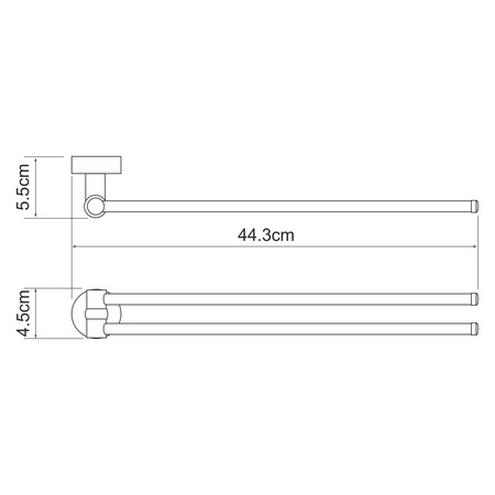 Держатель полотенец двойной WasserKRAFT Donau K-9431