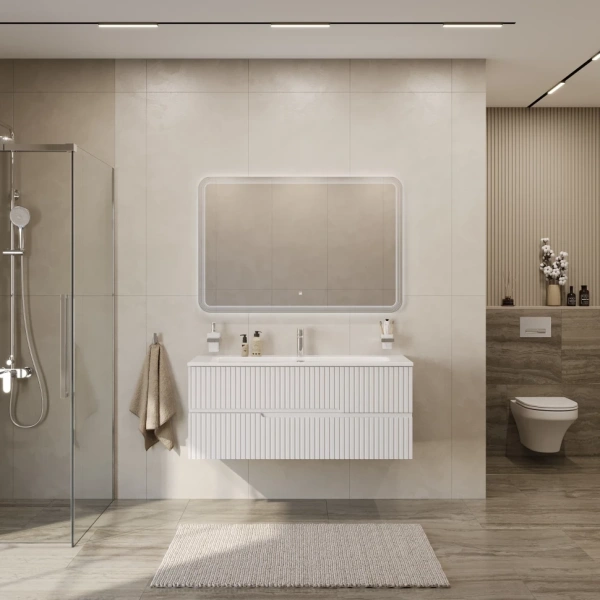 Тумба под раковину Cezares DUET-N-1200-2C-SO-BO Bianco Opaco