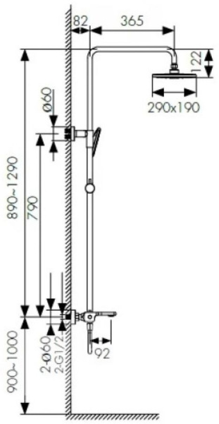 Душевая система с термостатом KAISER Elite (01182)