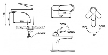 Смеситель для раковины Bravat Eler F1191238CP-RUS