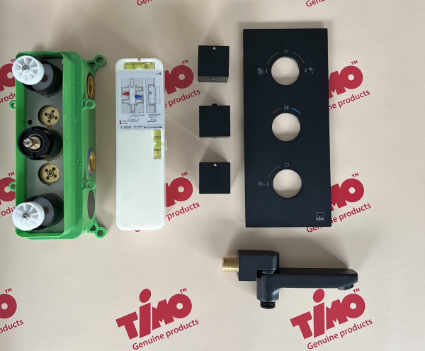 Душевая система встроенная с термостатом Timo Petruma SX-5079/03SM черный