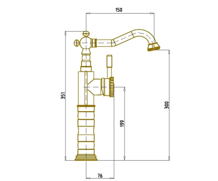 Смеситель для кухни Bronze de Luxe Windsor 21888K