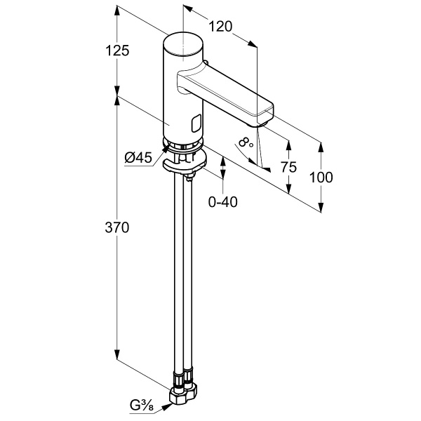 Смеситель для раковины электронный Kludi Zenta 3820005WR