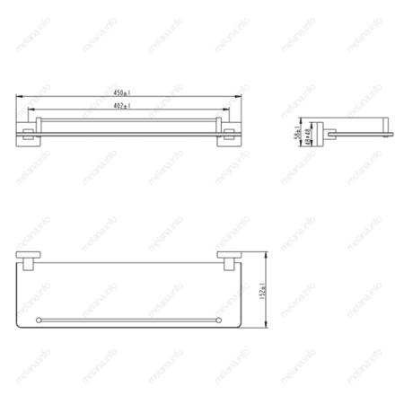 Полка стеклянная Melana MLN-862004