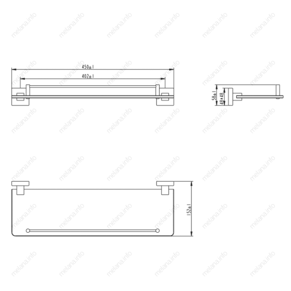 Полка стеклянная Melana MLN-862004