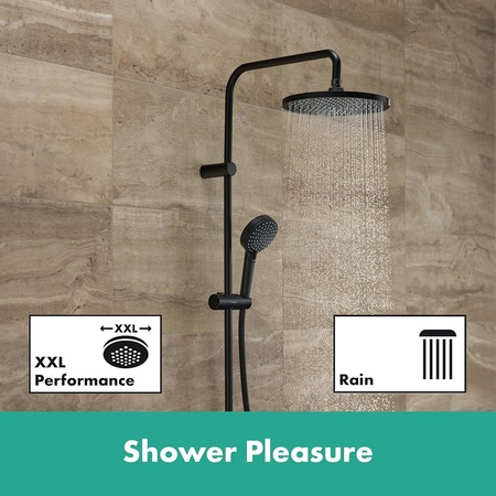 Душевая система Hansgrohe Vernis Blend, Showerpipe 240 1jet EcoSmart  26428670 черный матовый