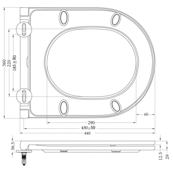 Сиденье для унитаза с микролифтом из дюропласта Art&Max Torino AM823SC