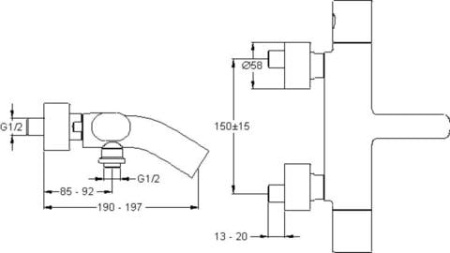 Смеситель для ванны Jacob Delafon Talan E10105RU-CP