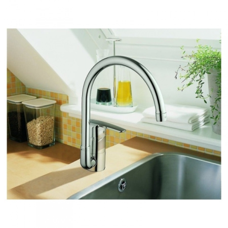 Смеситель однорычажный для мойки, Grohe Euroeco 32752 000 (32752000) хром