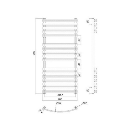 Водяной полотенцесушитель Ravak Elegance 50х120 X04000083677