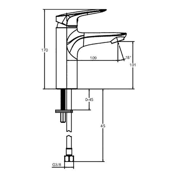 Смеситель для раковины Jacob Delafon Elite E32908-CP Смеситель для раковины Jacob Delafon Elite E32908-CP