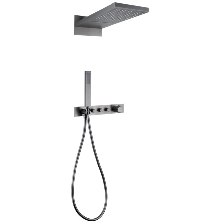 Душевой комплект ABBER Rund AF8752NG скрытого монтажа без излива, термостат, никель