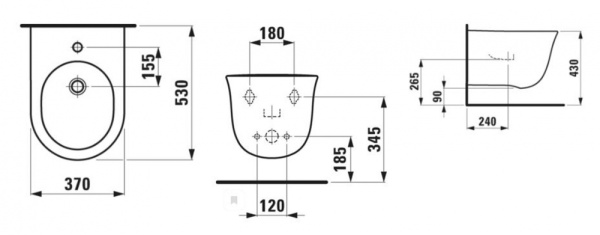 Биде подвесное Laufen The New Classic 8.3085.1.000.302.1