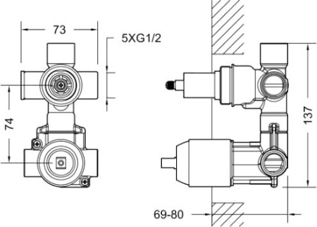 Смеситель для душа Bravat Source F817CP-2-SET