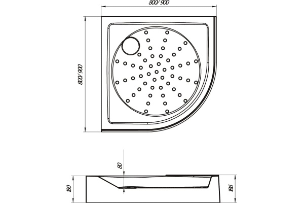 Душевой поддон 1Marka Bella 01ппд9090