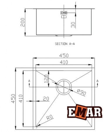 Мойка EMAR EMB-112 Dark