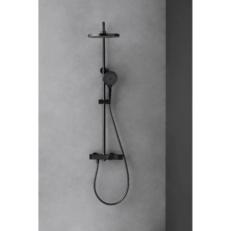 Душевая система с изливом Arrow AMG13S36DG черный