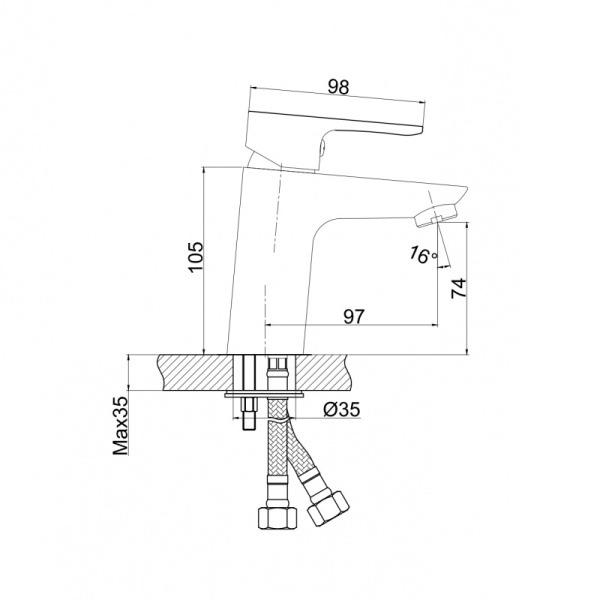Смеситель для раковины Cersanit CERSANIA 63030