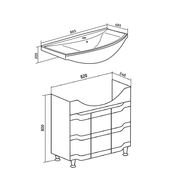 Тумба под раковину Runo  Стиль 85 (00000001113)