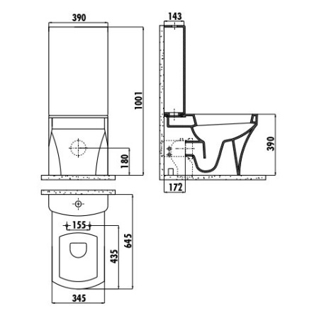 Унитаз напольный с функцией биде Creavit Sorti SR310-00CB00E-0000