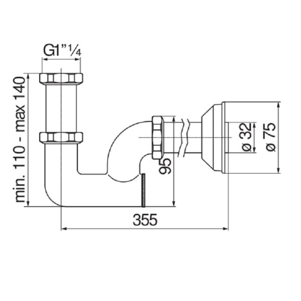 Сифон Nobili Rubinetterie AV00107/1CR