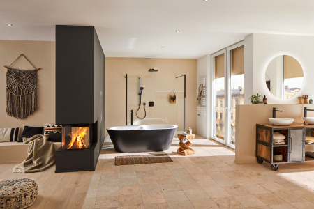 Смеситель для ванны напольный Hansgrohe Metropol 32532670 черный матовый