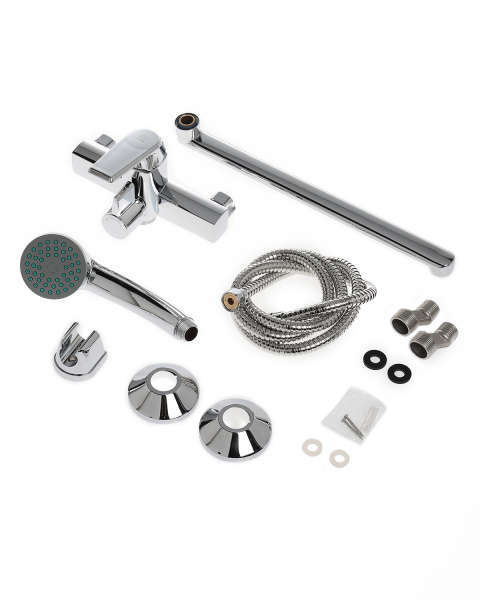 Смеситель для ванны однорычажный полимерный универсальный с душевым набором OneLife P02-218cr хром