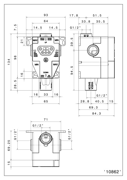 Скрытая часть для смесителя Kerama Marazzi Futura 10862KM.00.000