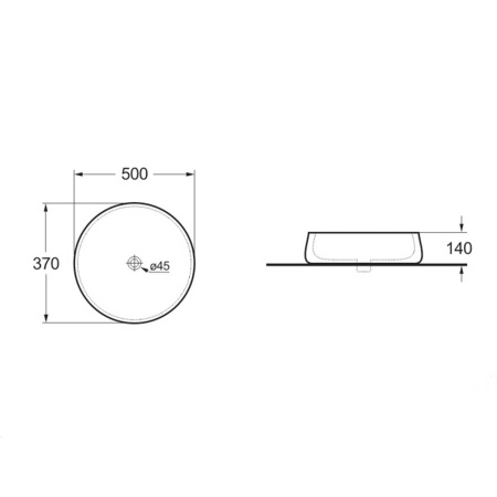 Раковина накладная (50х37) Vincea VBS-110 белый