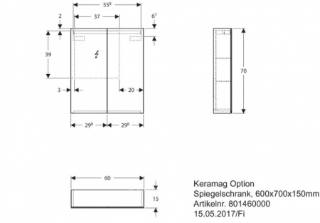 Зеркало-шкаф Keramag Option 801460000