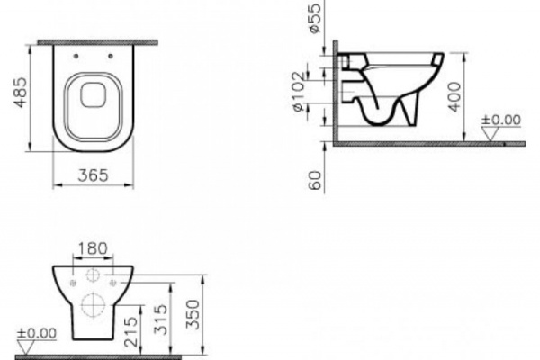 Унитаз  VITRA Retro 5216B003-0075