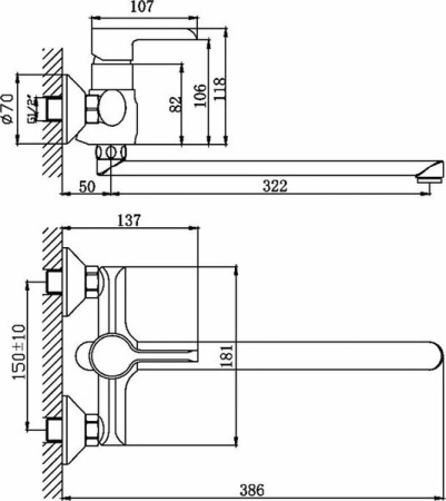 Смеситель для ванны Haiba HB22805-7
