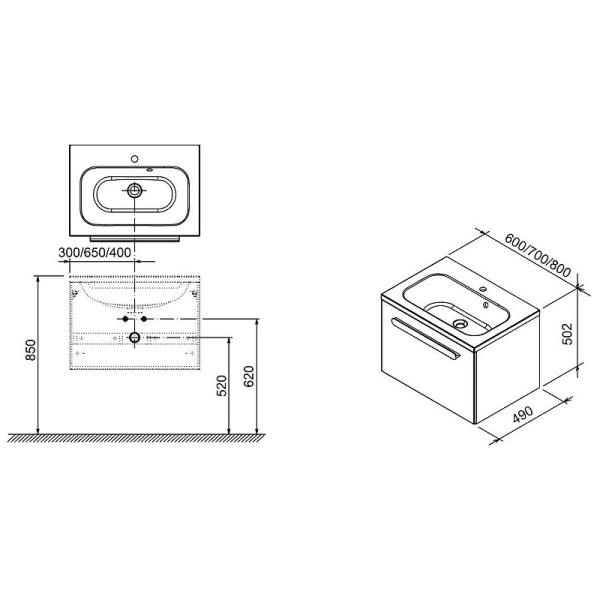 Тумба под умывальник Ravak Chrome SD 600 X000000961