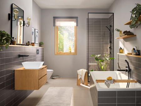 Смеситель для раковины встраиваемый Hansgrohe Rebris E 72568670 черный матовый