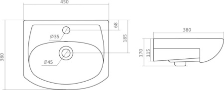 Тумба с раковиной Aquaton Колибри 45 1A0652K1KO01L