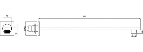 Держатель верхнего душа пристенный RGW SP-122 21140422-01