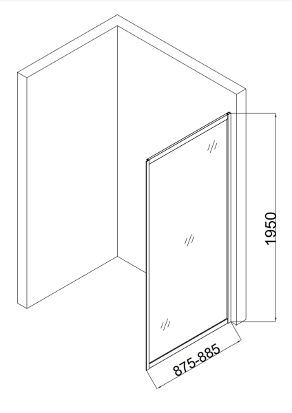 Душевая боковая стенка 90х195 Taliente TA-09-1CP